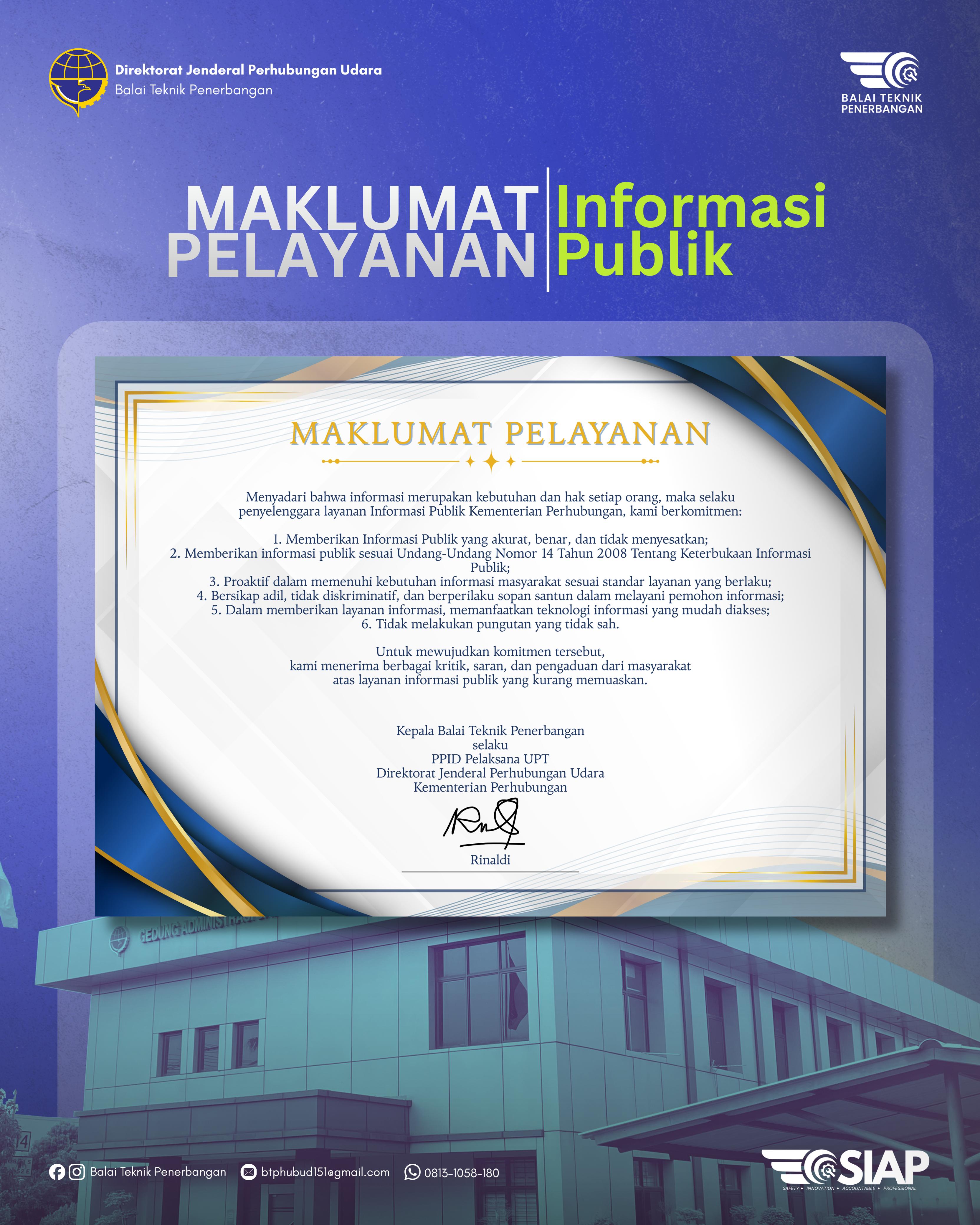 Maklumat Pelayanan Informasi Publik