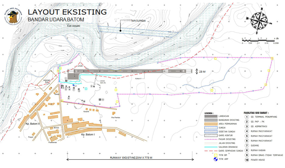 Gambar Peta Bandara Layout Bandar Udara Batom
