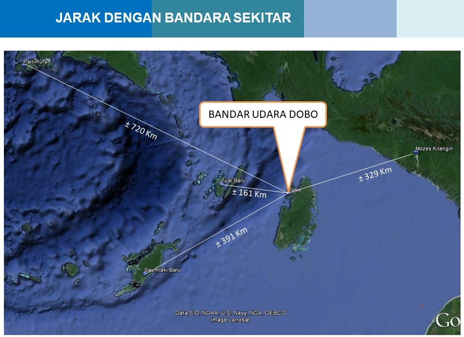 Gambar Peta Bandara PETA JARAK BANDARA DOBO KE BANDARA TERDEKAT