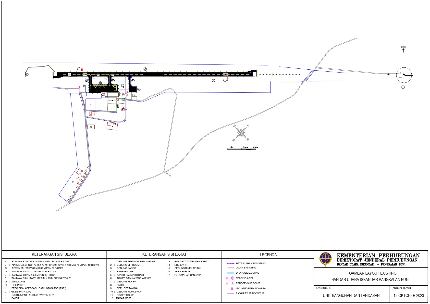 Gambar Peta Bandara Layout (Peta) Bandar Udara Iskandar -  Pangkalan Bun