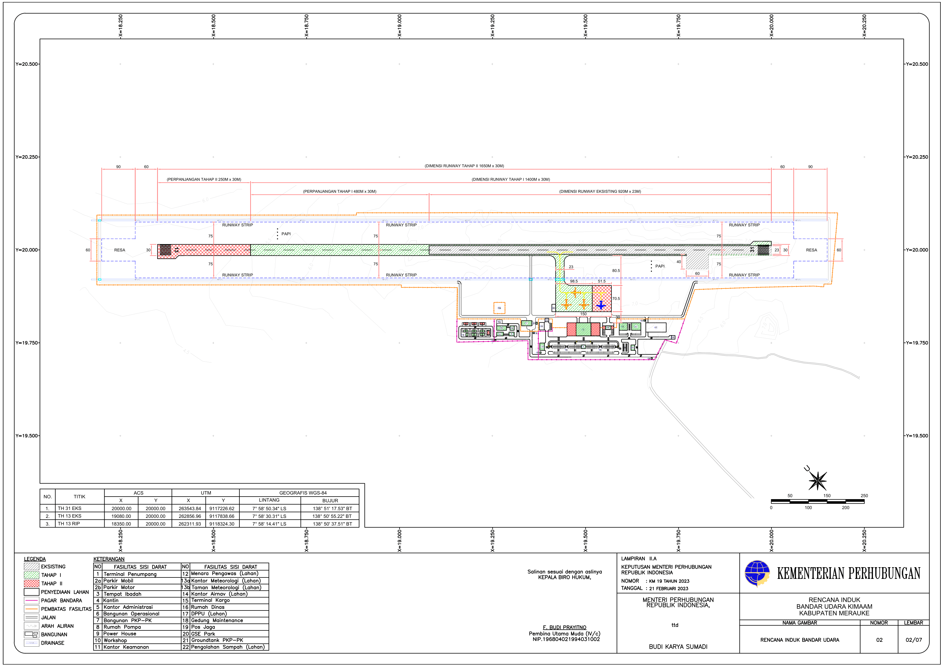 Gambar Peta Bandara Layout Pengembangan sesuai KM 19 Tahun 2023