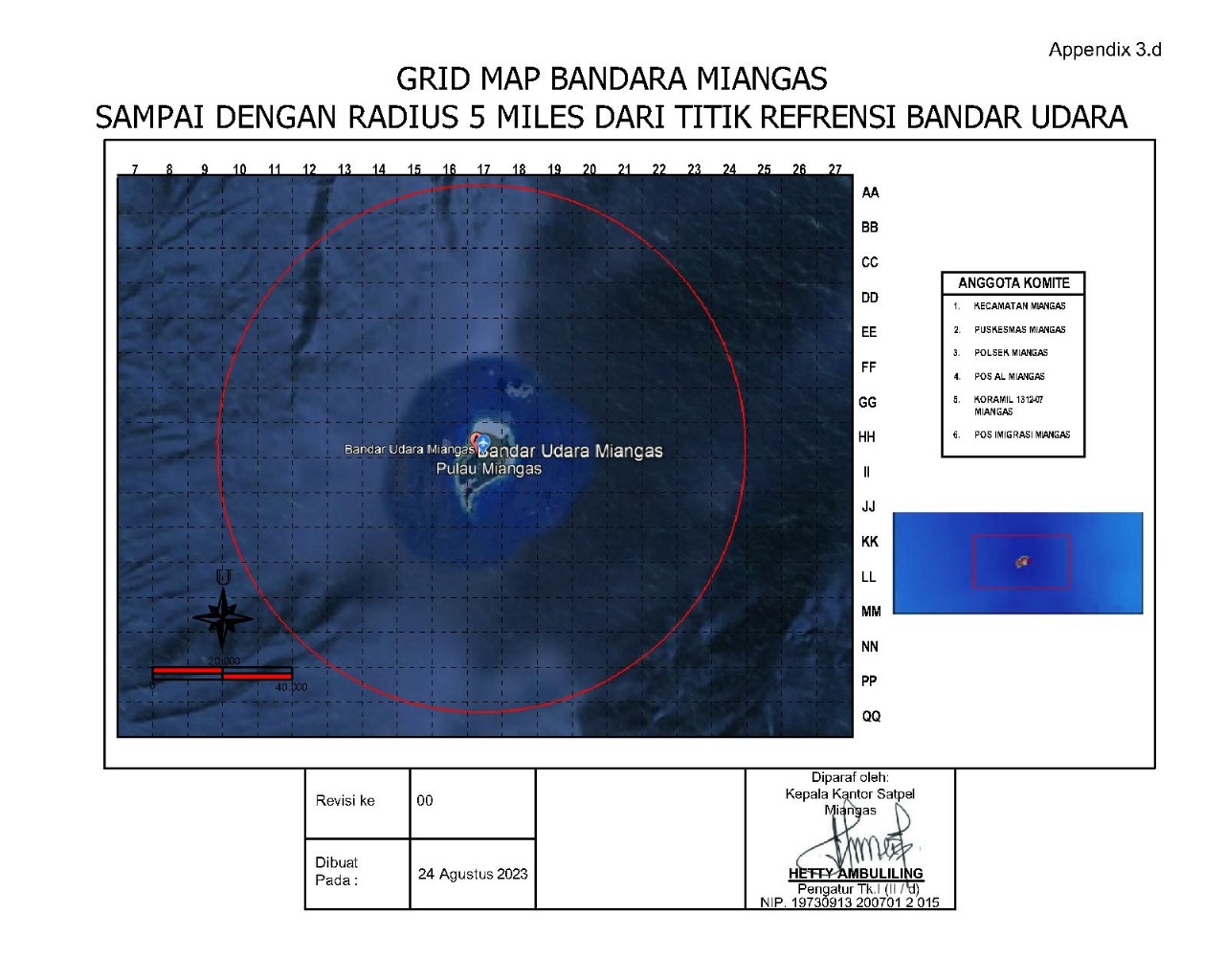 Gambar Peta Bandara Grid Map 5 Miles Bandara Miangas