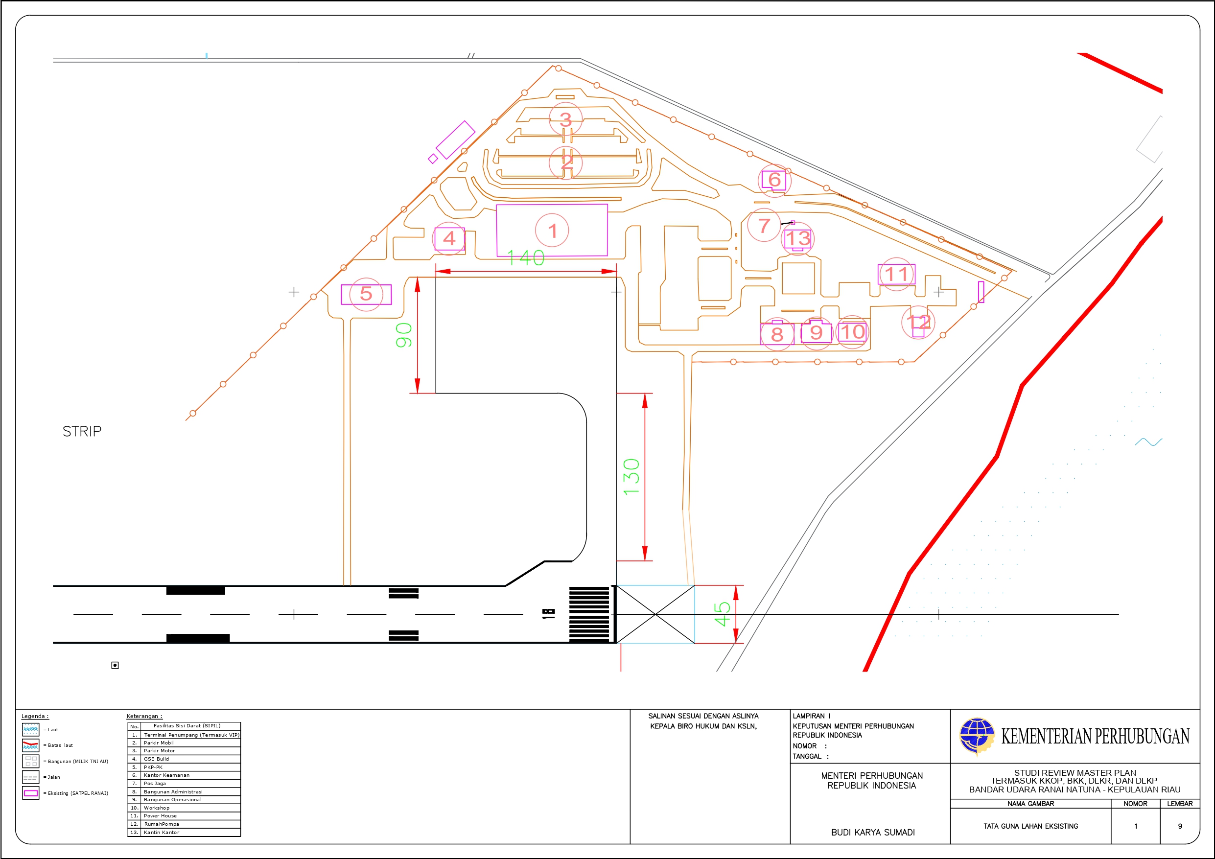 Gambar Peta Bandara Grid Map Area Sisi Darat