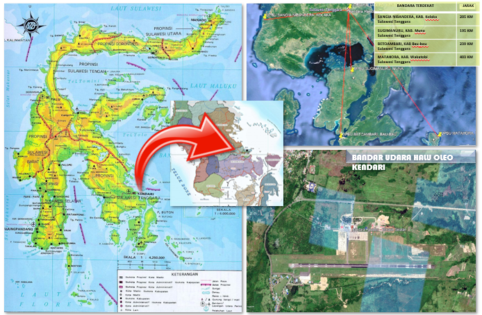 Gambar Peta Bandara LOKASI BANDAR UDARA HALU OLEO KENDARI