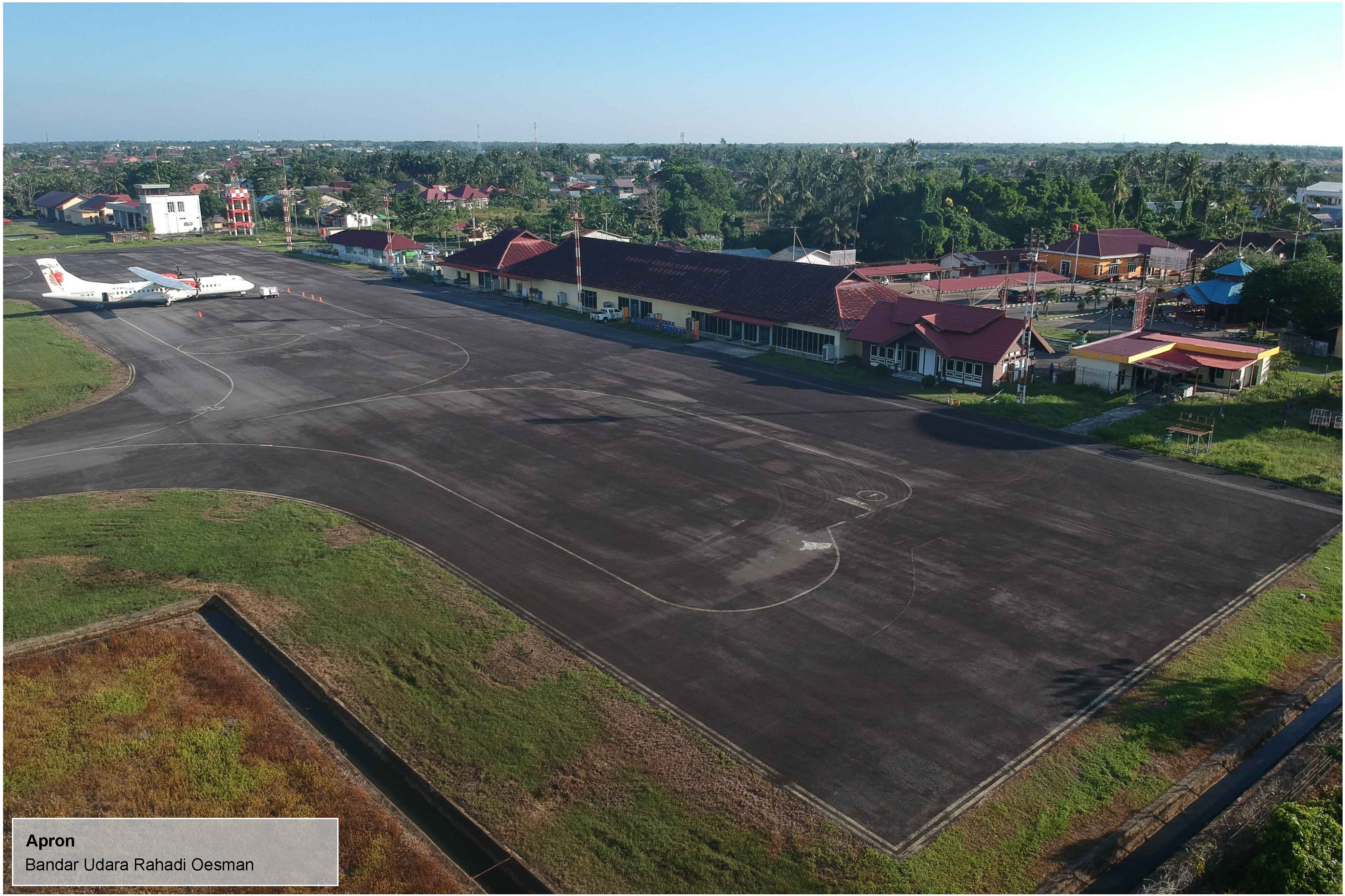 Foto Bandara Tampak atas apron