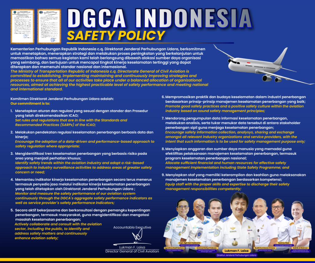 DGCA Safety Indonesia Policy Poster