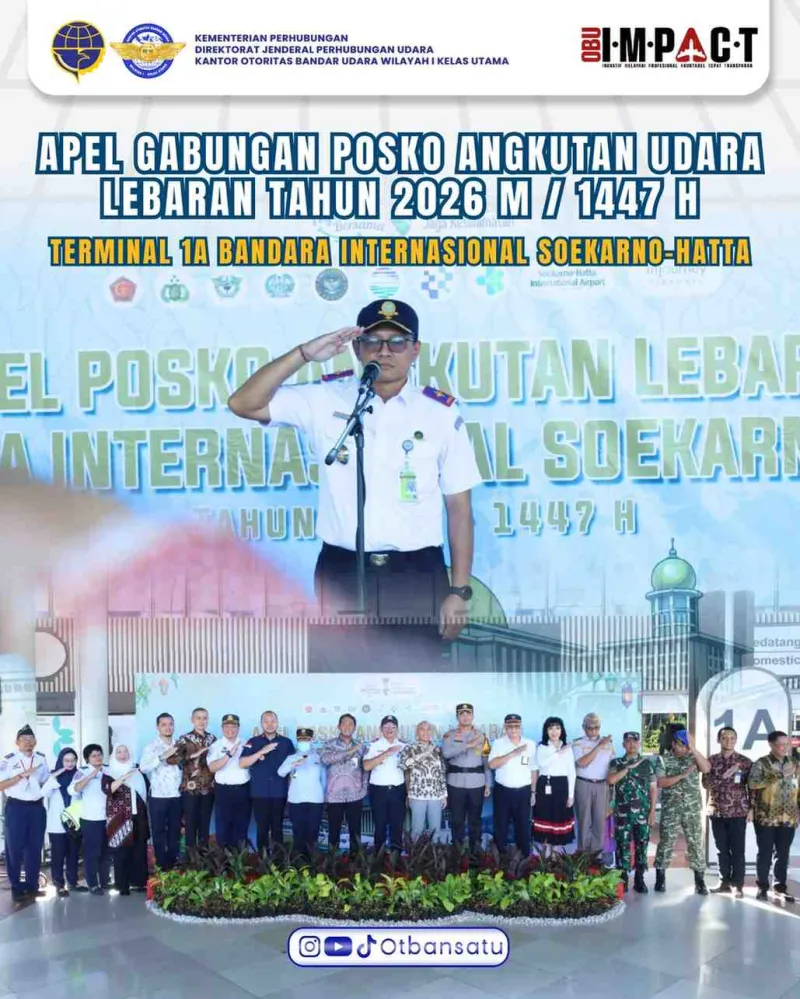 Apel Gabungan Angkutan Lebaran Tahun 2026/1447H di Terminal 1A Bandar Udara Internasional Soekarno-Hatta