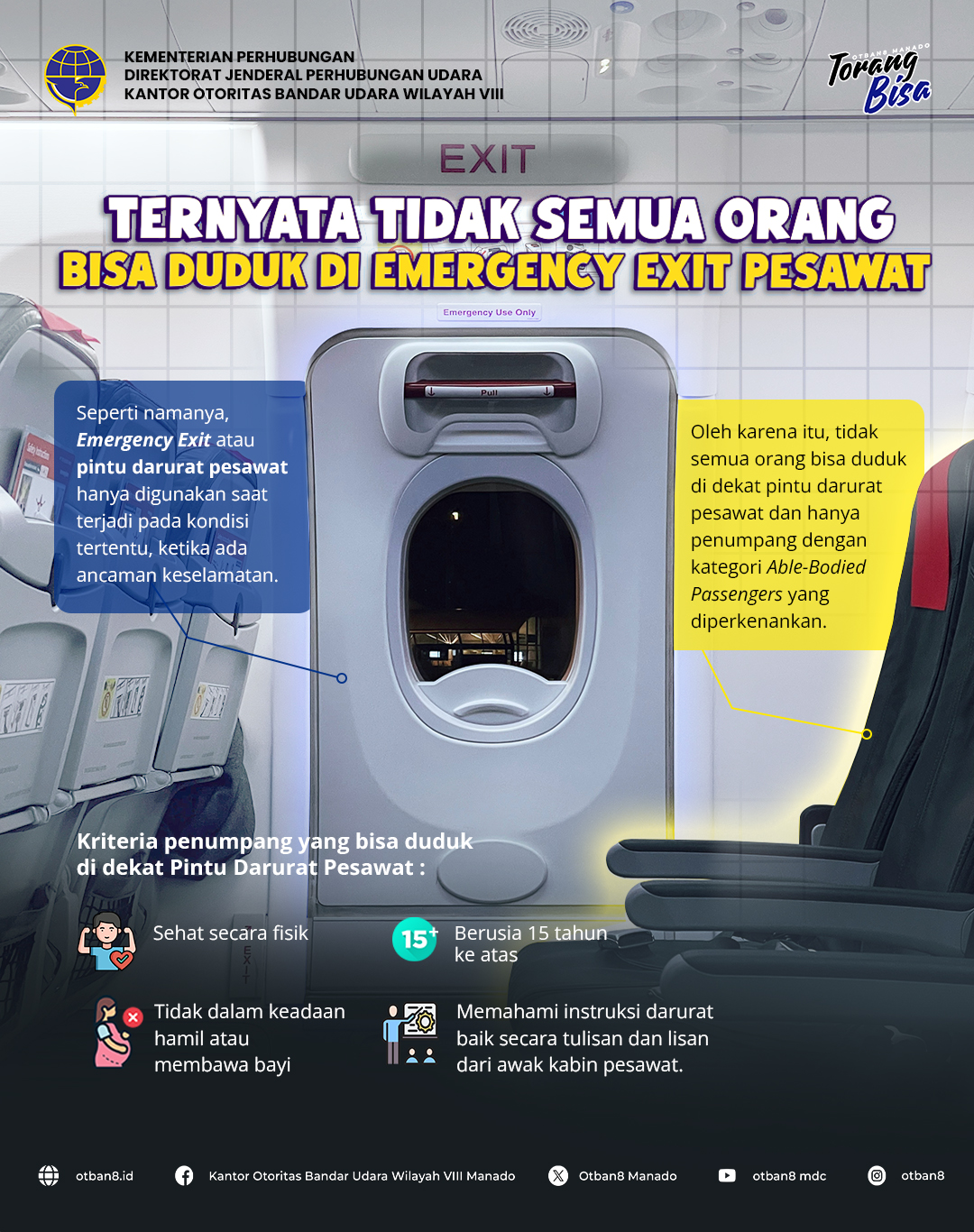 Tidak Semua Orang Bisa Duduk di Emergency Exit Pesawat