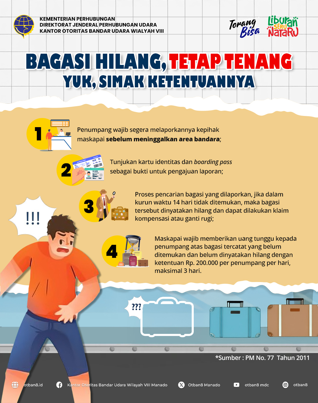 Bagasi Hilang, Tetap Tenang.