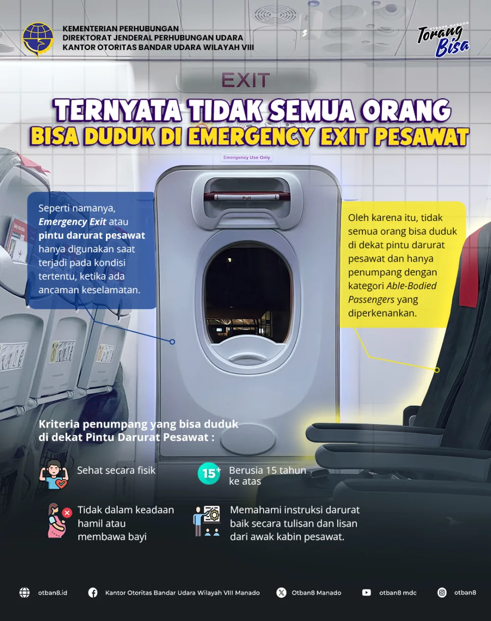 Tidak Semua Orang Bisa Duduk di Emergency Exit Pesawat