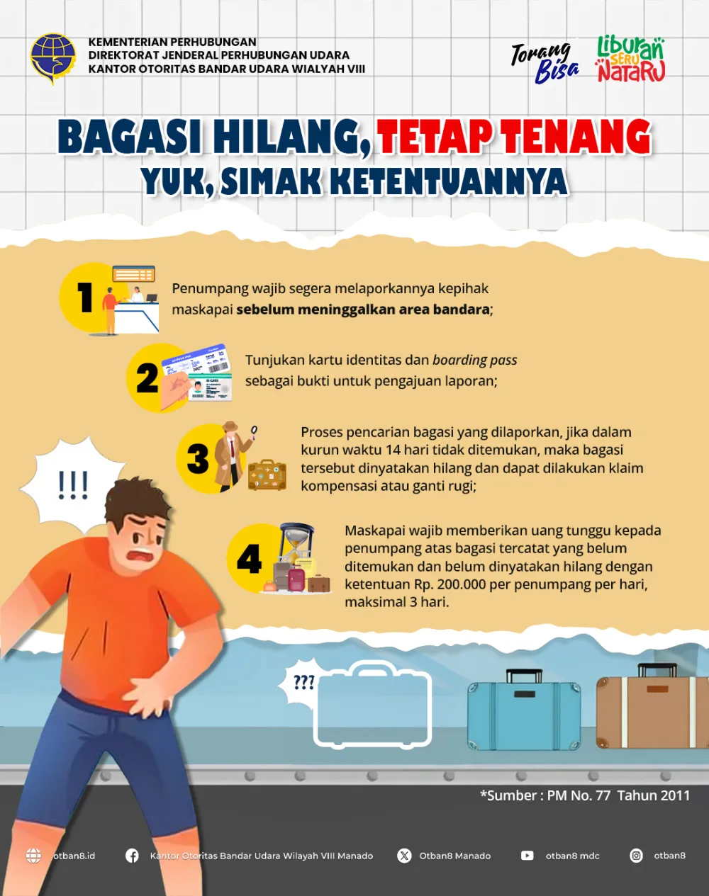 Bagasi Hilang, Tetap Tenang.