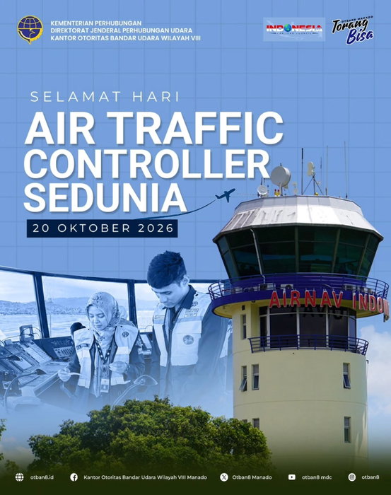 Selamat Memperingati Hari Air Traffic Controller Sedunia, 20 Oktober 2026 Terima kasih atas dedikasi, ketelitian, dan p…