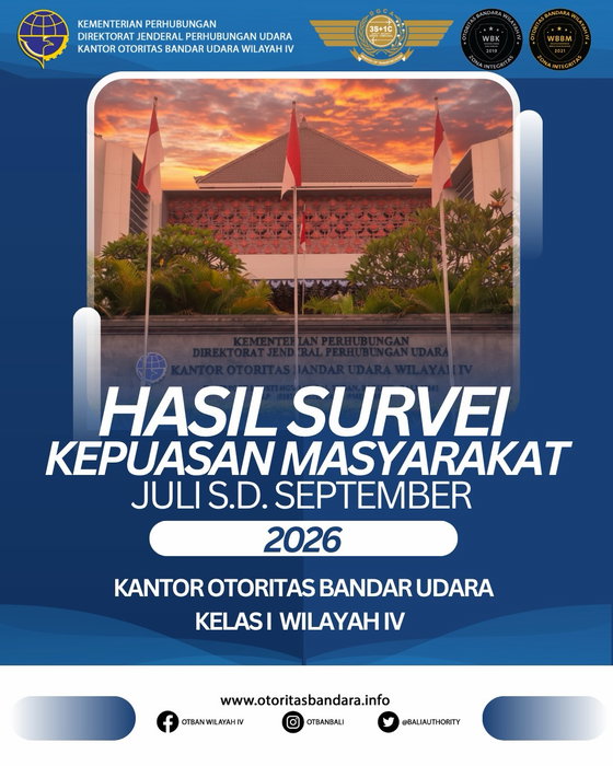 Hai Semeton Aviasi 👋 Berikut adalah Hasil Survei Kepuasan Masyarakat di rentang bulan Juli s.d. September 2026 dari Ka…