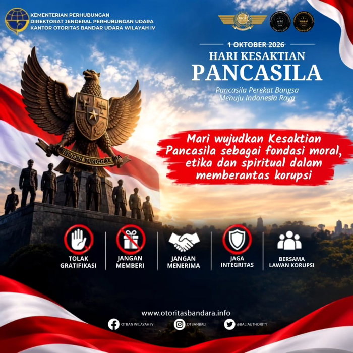 Selamat Hari Kesaktian Pancasila Mari Wujudkan Kesaktian Pancasila Sebagai Fondasi moral, etika dan spiritual dalam mem…