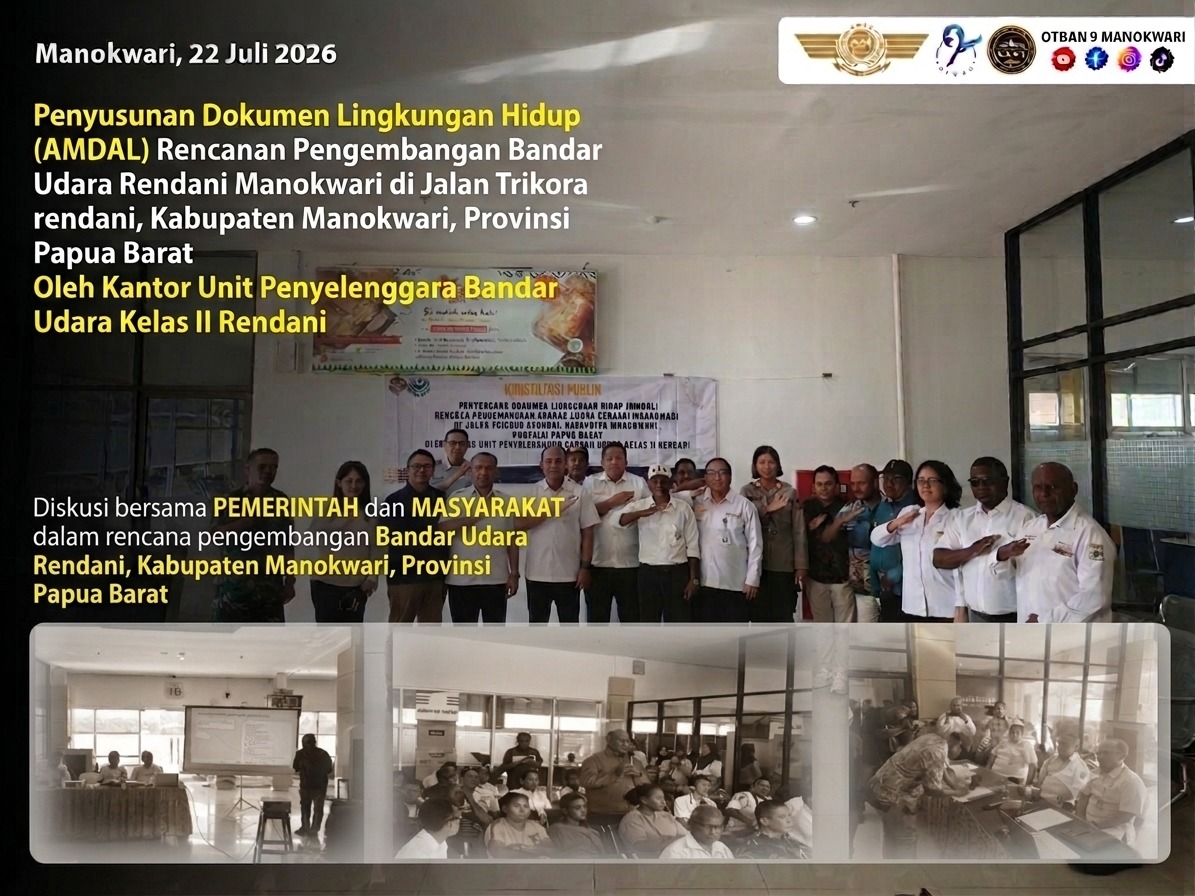 Analisis Mengenai Dampak Lingkungan Hidup (AMDAL) Rencangan Pengembangan Bandar Udara Rendani Manokwari di Jalan Trikora Rendani, Kabupaten Manokwari, Provinsi Papua Barat