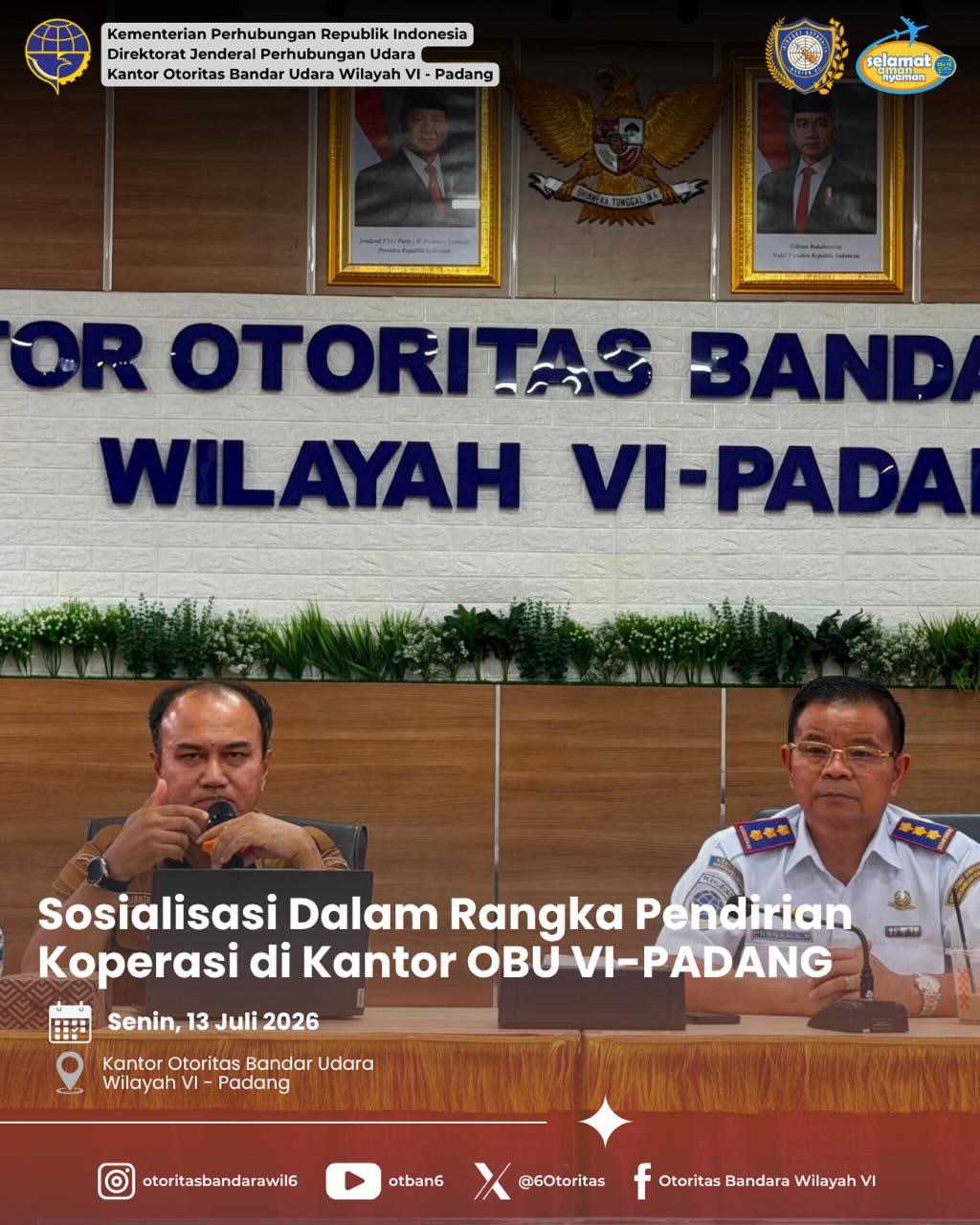 SOSIALISASI DALAM RANGKA PENDIRIAN KOPERASI DI KANTOR OBU VI - PADANG