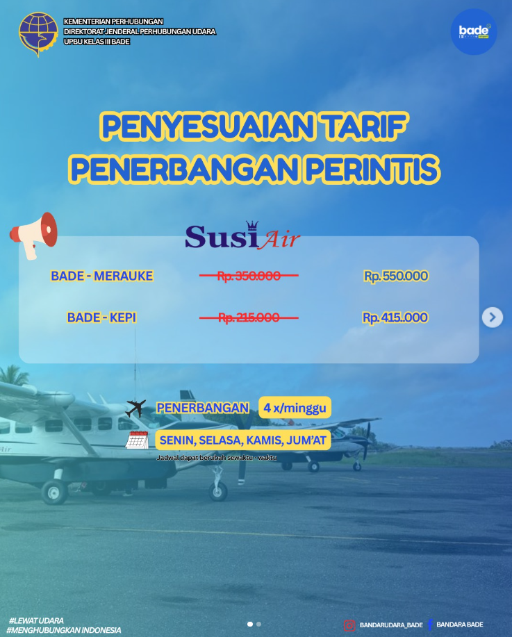 Gambar Berita dengan Judul Penyesuaian Tarif Bandara Perintis