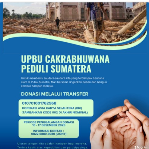 UPBU Cakrabhuwana  peduli Sumatera