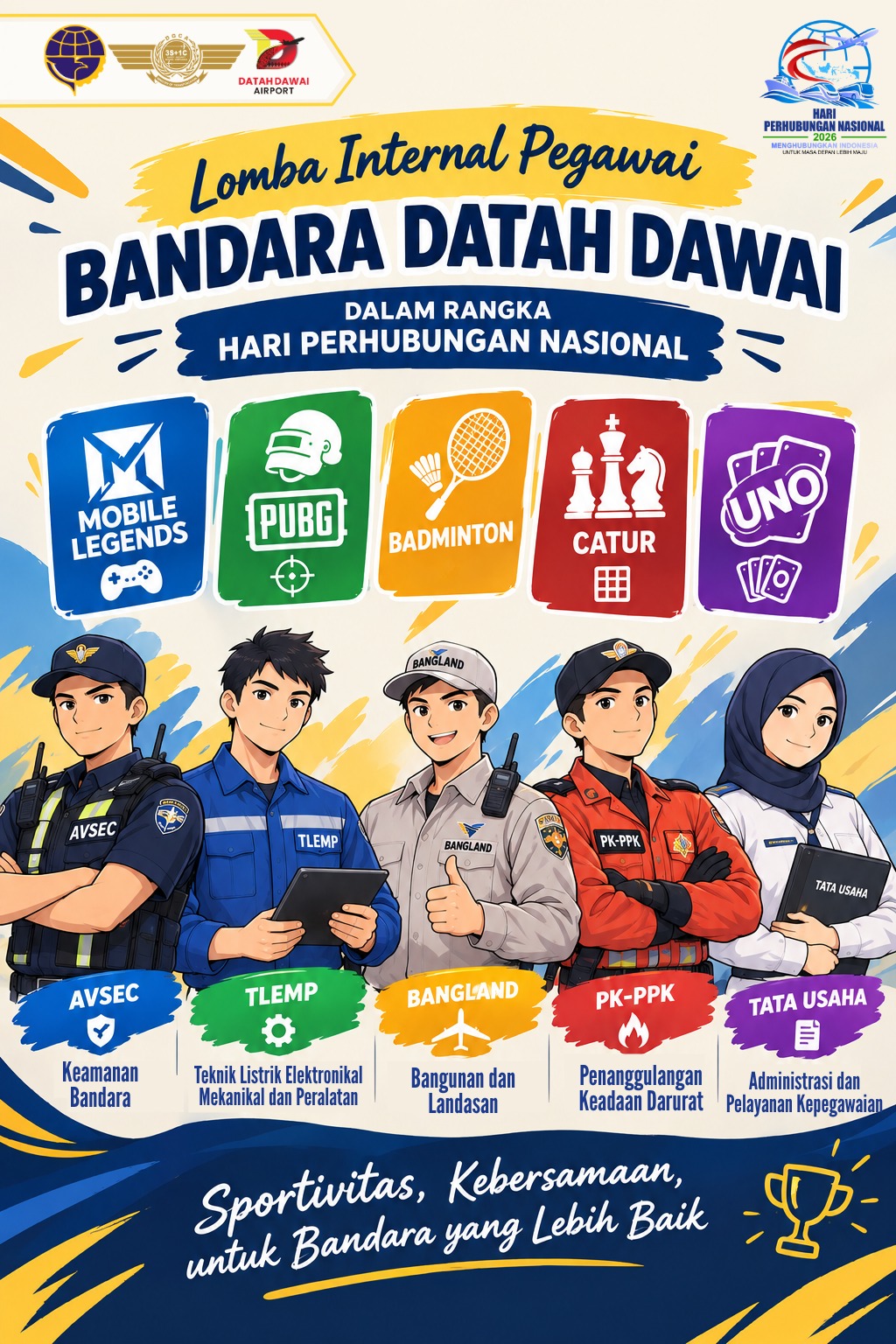 Gambar Berita dengan Judul Semarak Lomba Internal Pegawai dalam Rangka Hari Perhubungan Nasional 2026