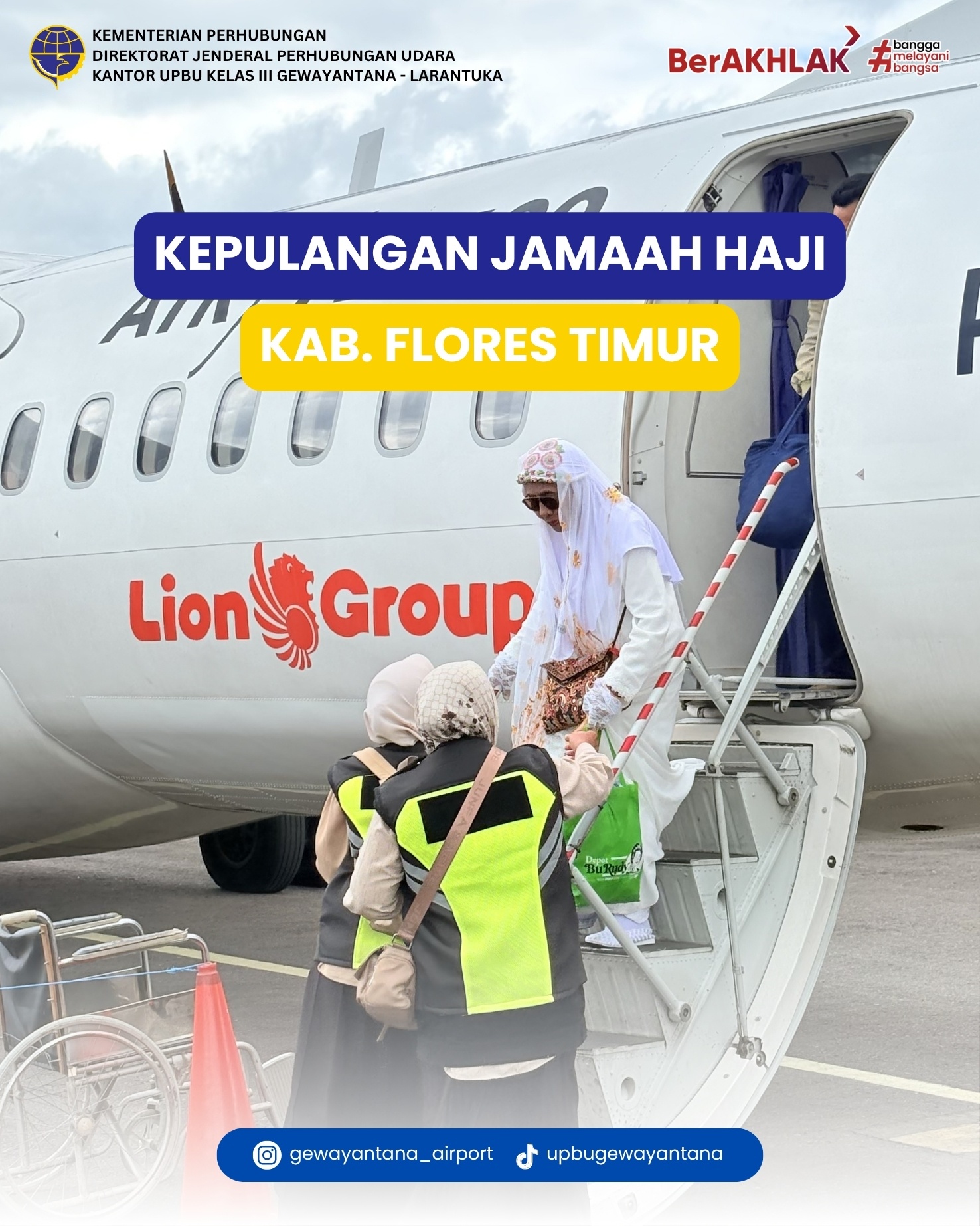 Kedatangan Rombongan Jamaah Haji Kab. Flores Timur Di Bandara Gewayantana Larantuka