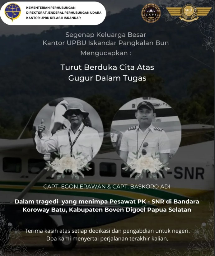 Gambar Berita dengan Judul Tragedi Pesawat PK-SNR di Bandara Koroway Batu, Kabupaten Boven Digoel, Papua Selatan.