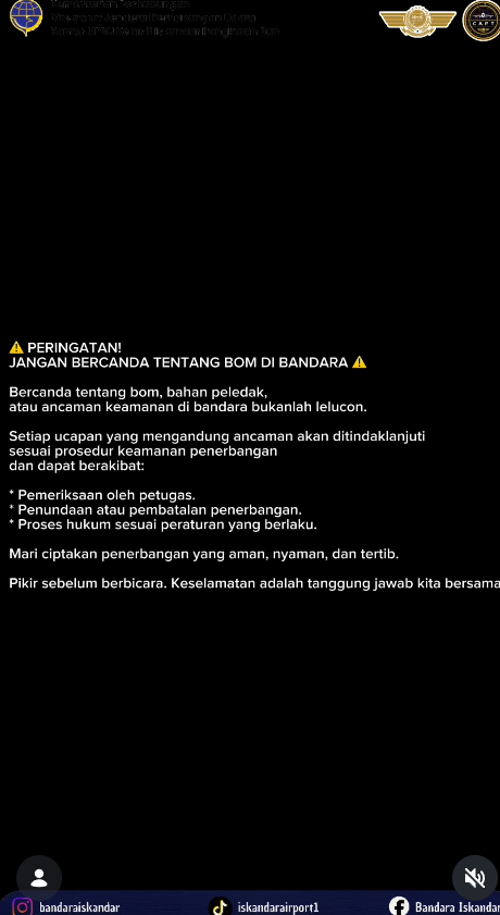 Jangan Bercanda Tentang Bom di Bandara