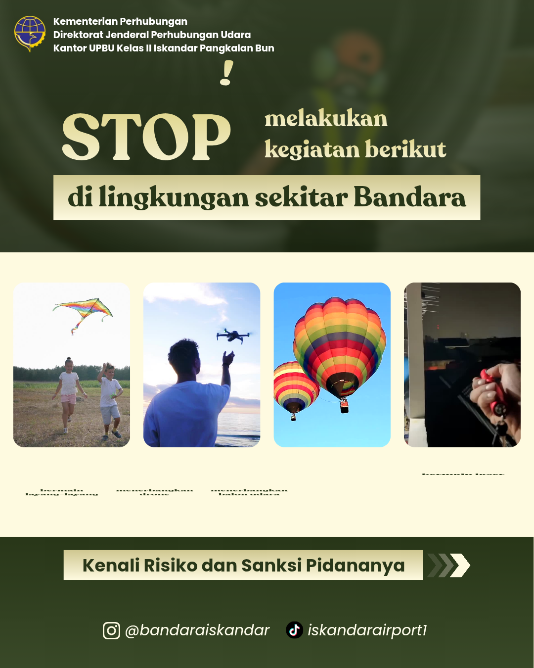 Larangan Menerbangkan Layang-Layang, Drone, Balon Udara, Hingga Mengarahkan Laser Pointer Ke Pesawat.