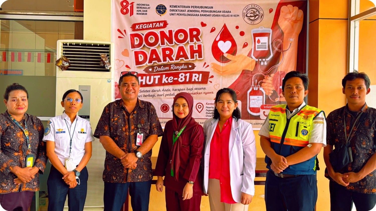 AKSI NYATA! Bandara Kepi Gelar Donor Darah Peringati HUT ke-81 RI, Setetes Darah Anda Selamatkan Nyawa!