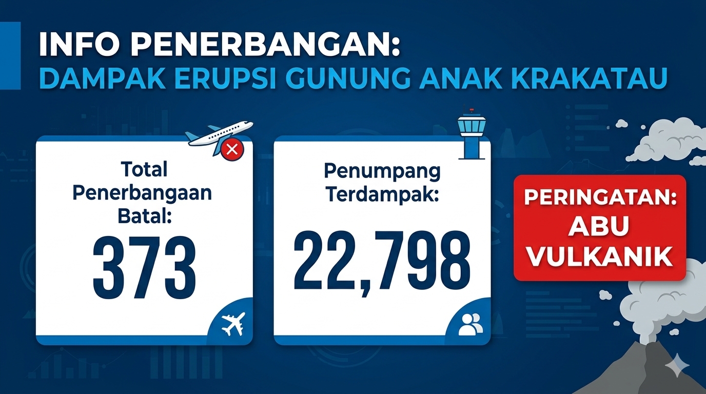 Gambar Berita dengan Judul 🚨BREAKING NEWS: Erupsi Gunung Anak Krakatau Meluas, 5 Bandara Utama Tutup Total Termasuk Soekarno-Hatta! Ratusan Penerbangan Batal