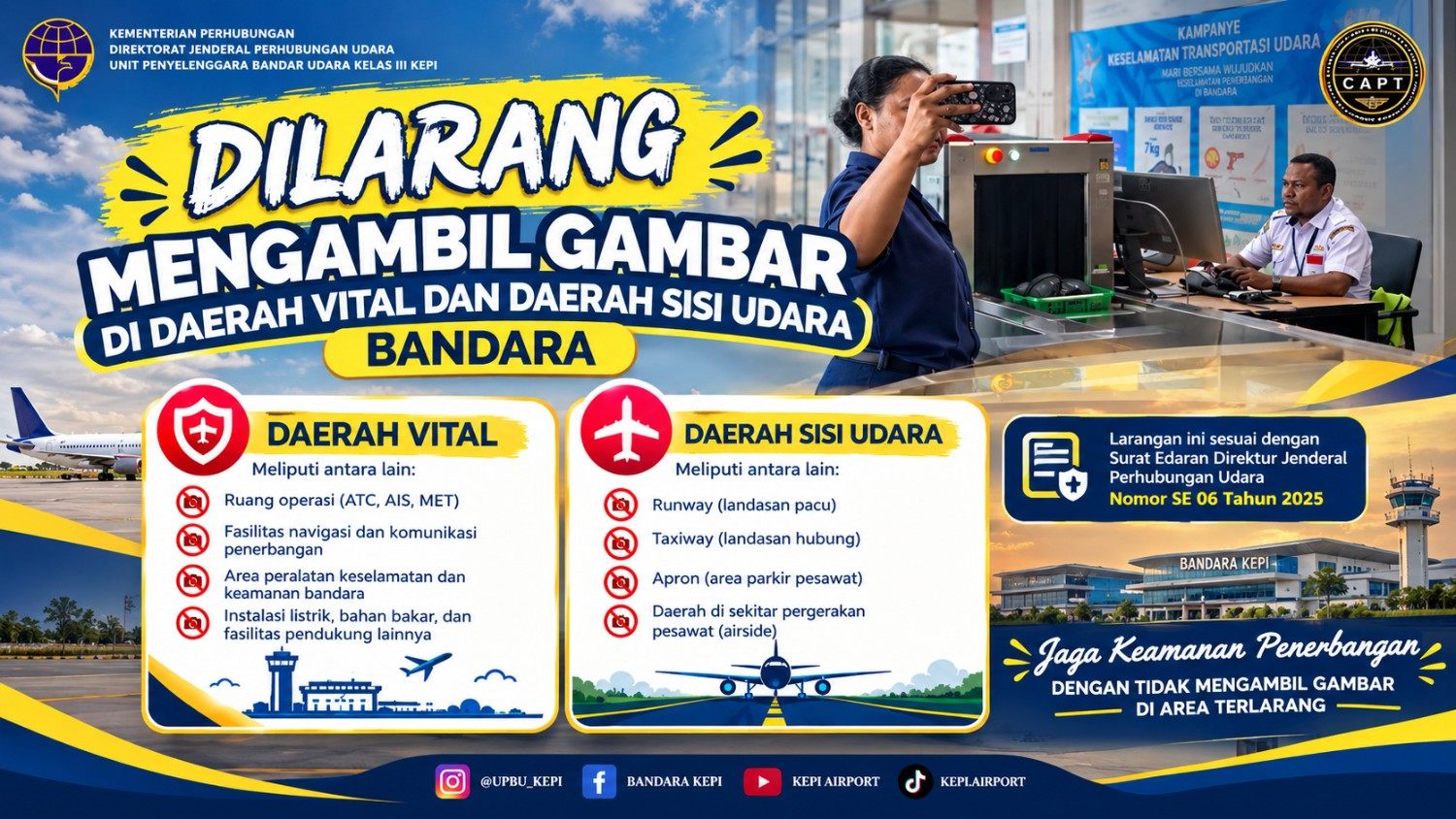 Jangan Sembarang Jepret! Kenali Zona Terlarang Kamera di Bandara Kepi Demi Keselamatan Penerbangan