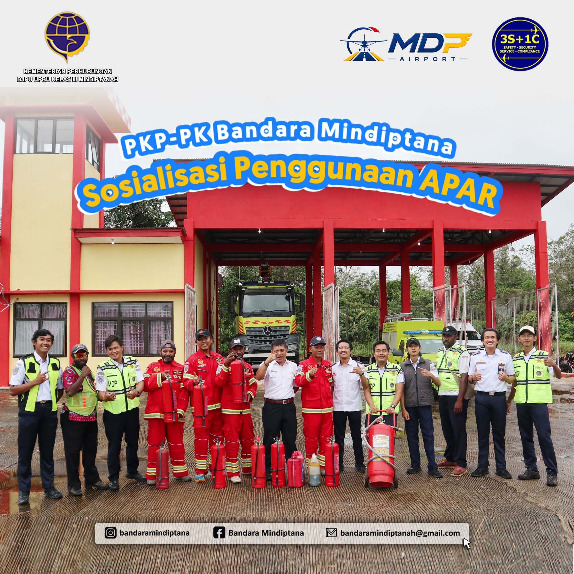 Gambar Berita dengan Judul SOSIALISASI PENGGUNAAN APAR OLEH PKP-PK BANDARA MINDIPTANA