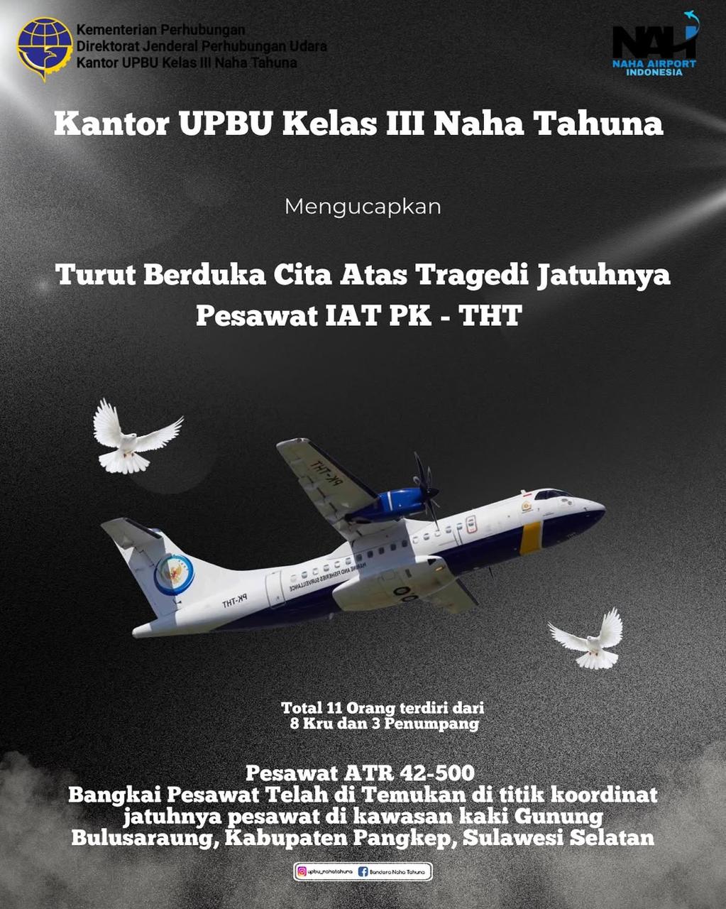 PESAWAT IAT atr 42-500 Rute Yogyakarta - Makassar Hilang Kontak