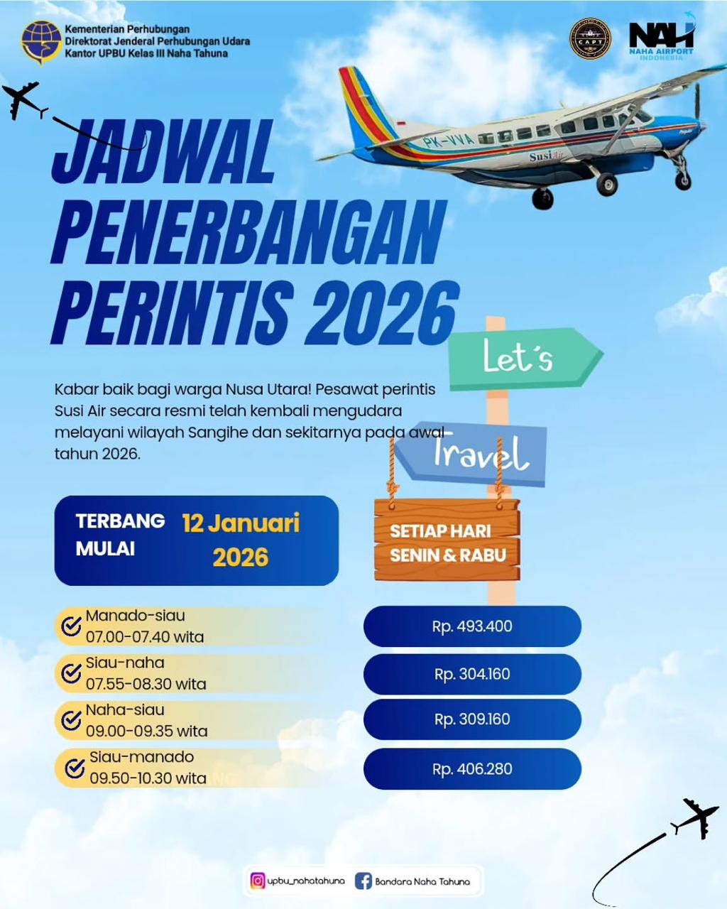 JADWAL PENERBANGAN PERINTIS TAHUN 2026