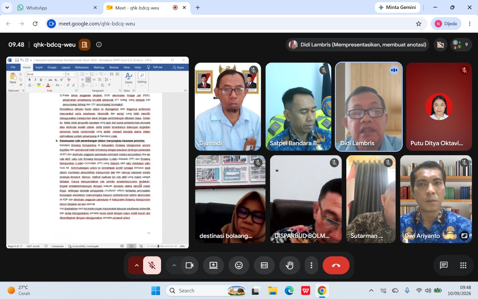 PERKUAT KONEKTIVITAS SATUAN PELAYANAN BANDAR UDARA BOLAANG MONGONDW