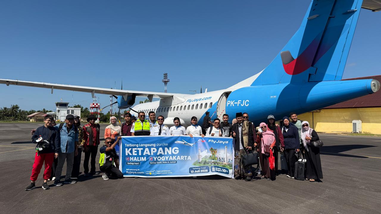 PENERBANGAN PERDANA FLY JAYA RUTE KETAPANG–YOGYAKARTA RESMI BEROPERASI
