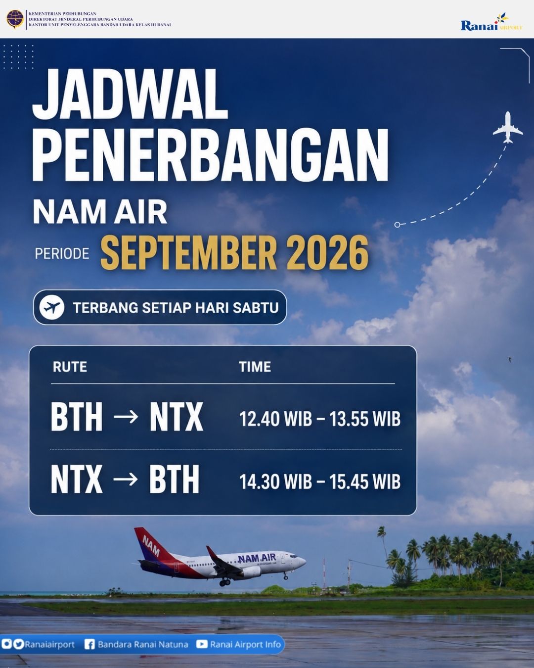 Gambar Berita dengan Judul Jadwal Penerbangan Nam Air September 2026