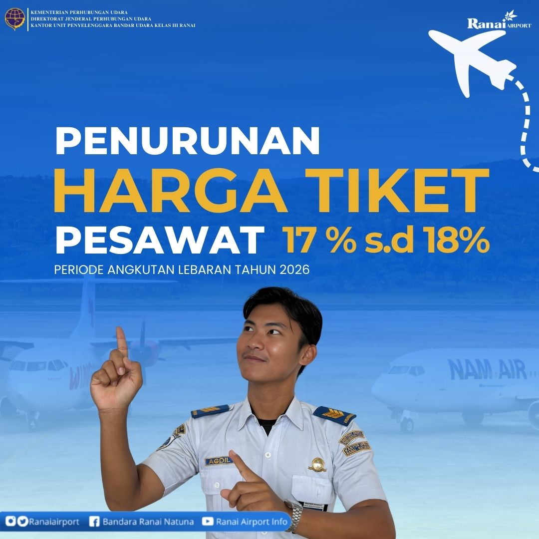PENURUNAN HARGA TIKET 17 s.d 18 % PERIODE ANGKUTAN LEBARAN TAHUN 2026