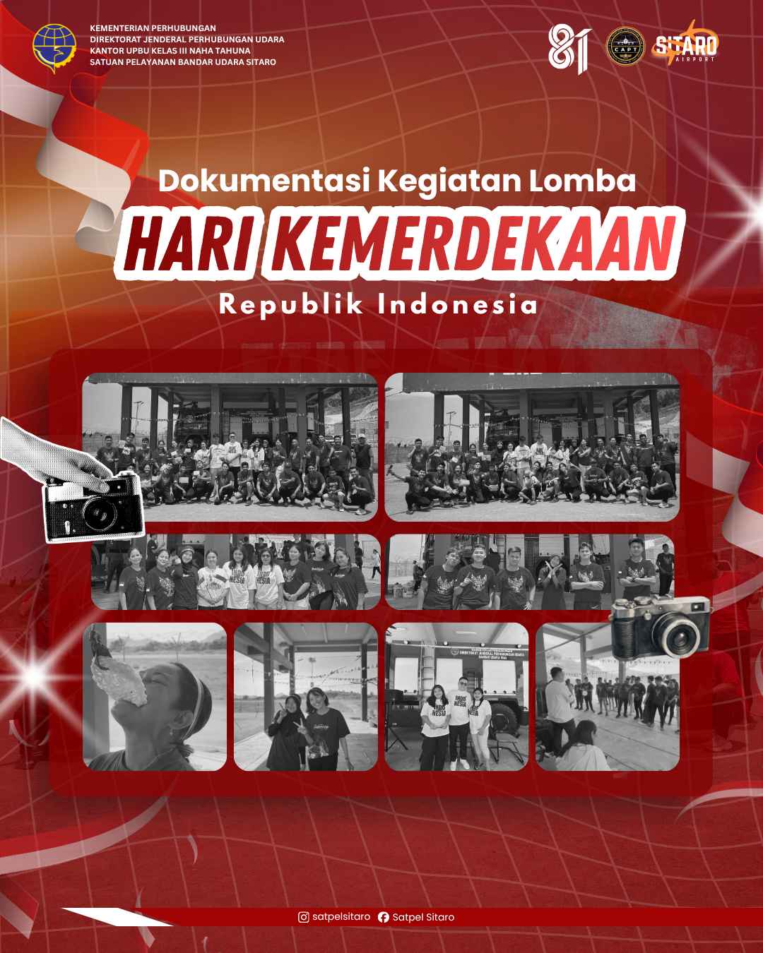 Semarak HUT ke-81 Kemerdekaan Republik Indonesia di Bandara Sitaro