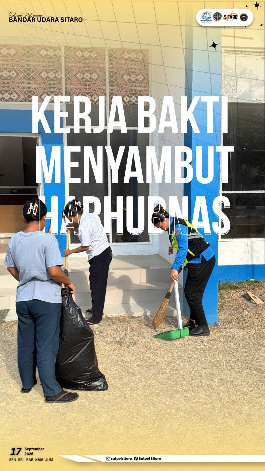 Gambar Berita dengan Judul Bandara Sitaro Gelar Kegiatan Bersih-Bersih Lingkungan Menyambut Hari Perhubungan Nasional
