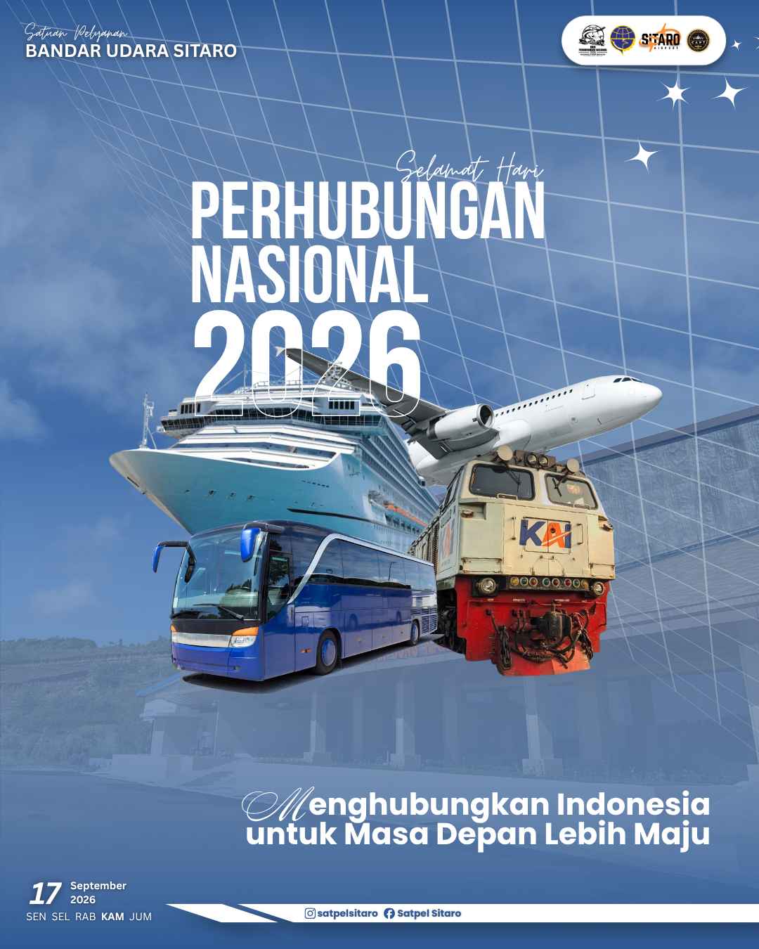 Gambar Berita dengan Judul Satuan Pelayanan Bandar Udara Sitaro Ucapkan Selamat Hari Perhubungan Nasional 2026