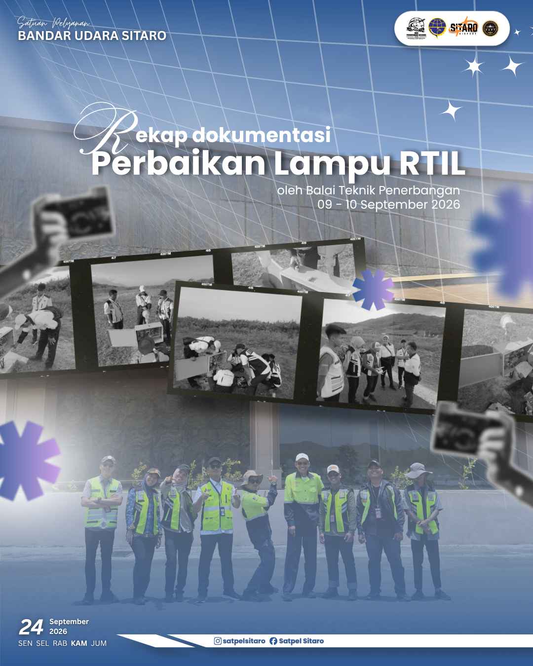 Gambar Berita dengan Judul Bandara Sitaro Bersama BTP Laksanakan Perbaikan Fasilitas RTIL