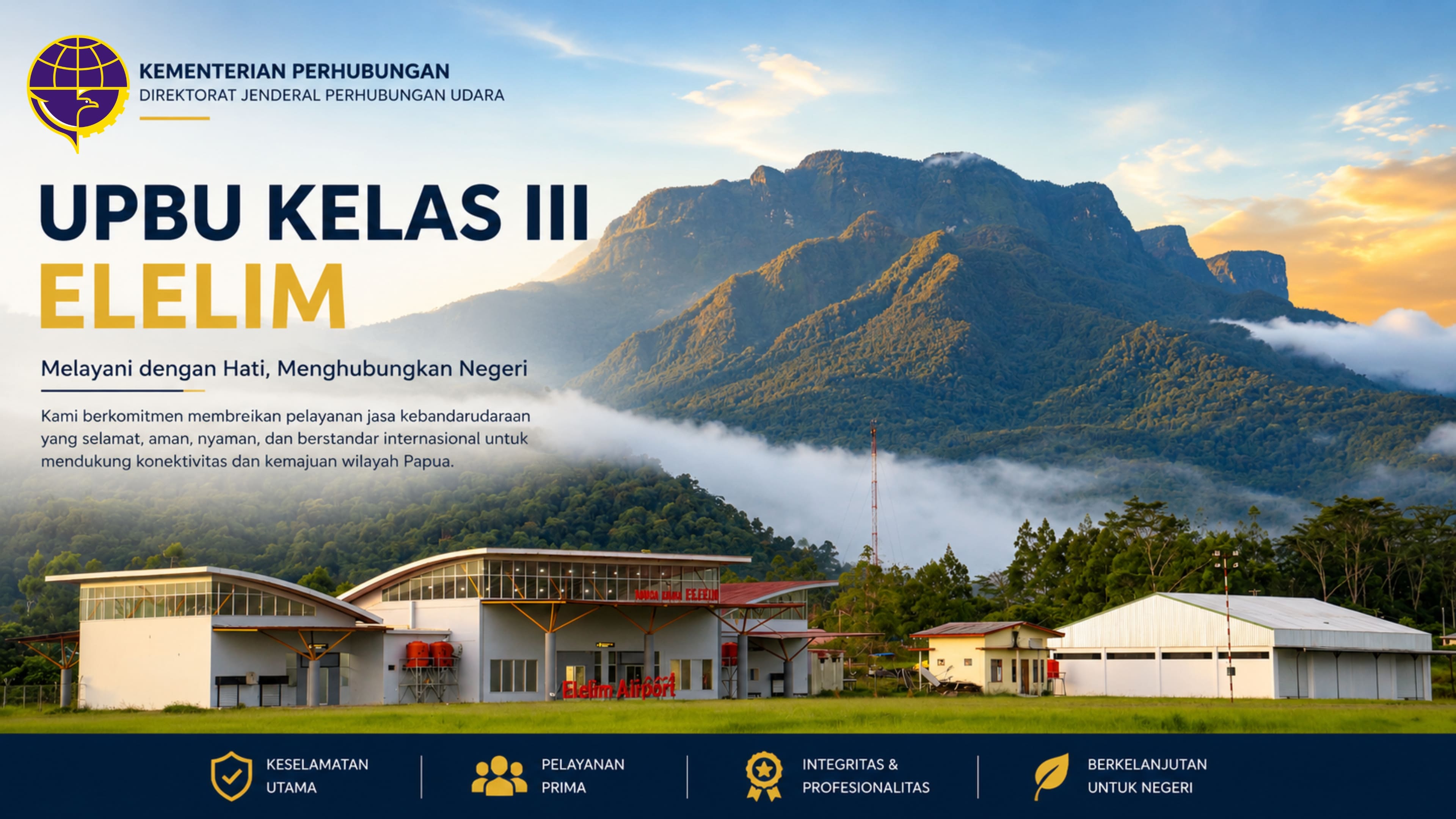 Sebuah bandara kecil yang berada di kawasan pegunungan dengan panorama alam yang sangat megah.