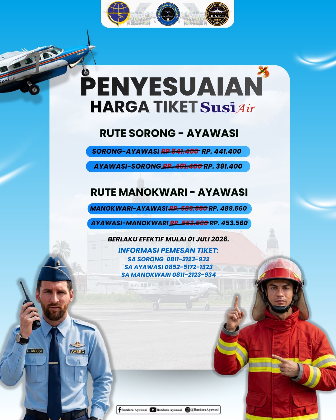 Penyesuaian Harga TIket Susi Air