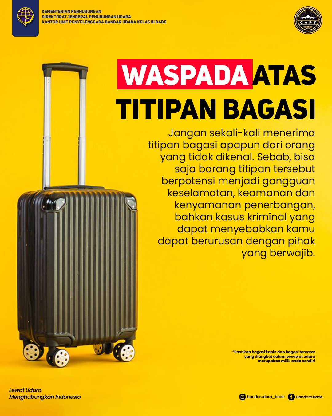 Waspada akan titipan bagasi