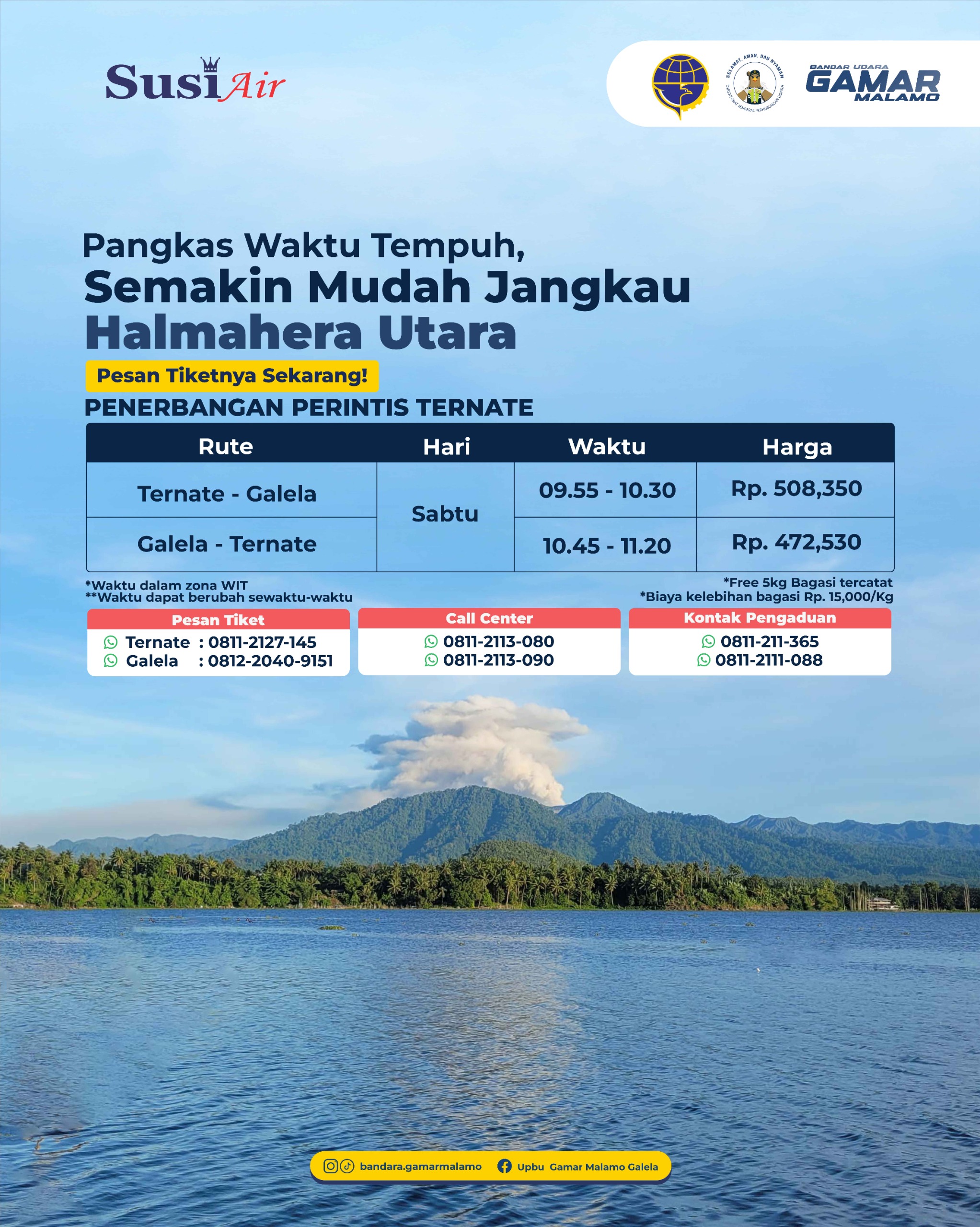 Tarif Tiket Perintis Rute Ternate-Galela