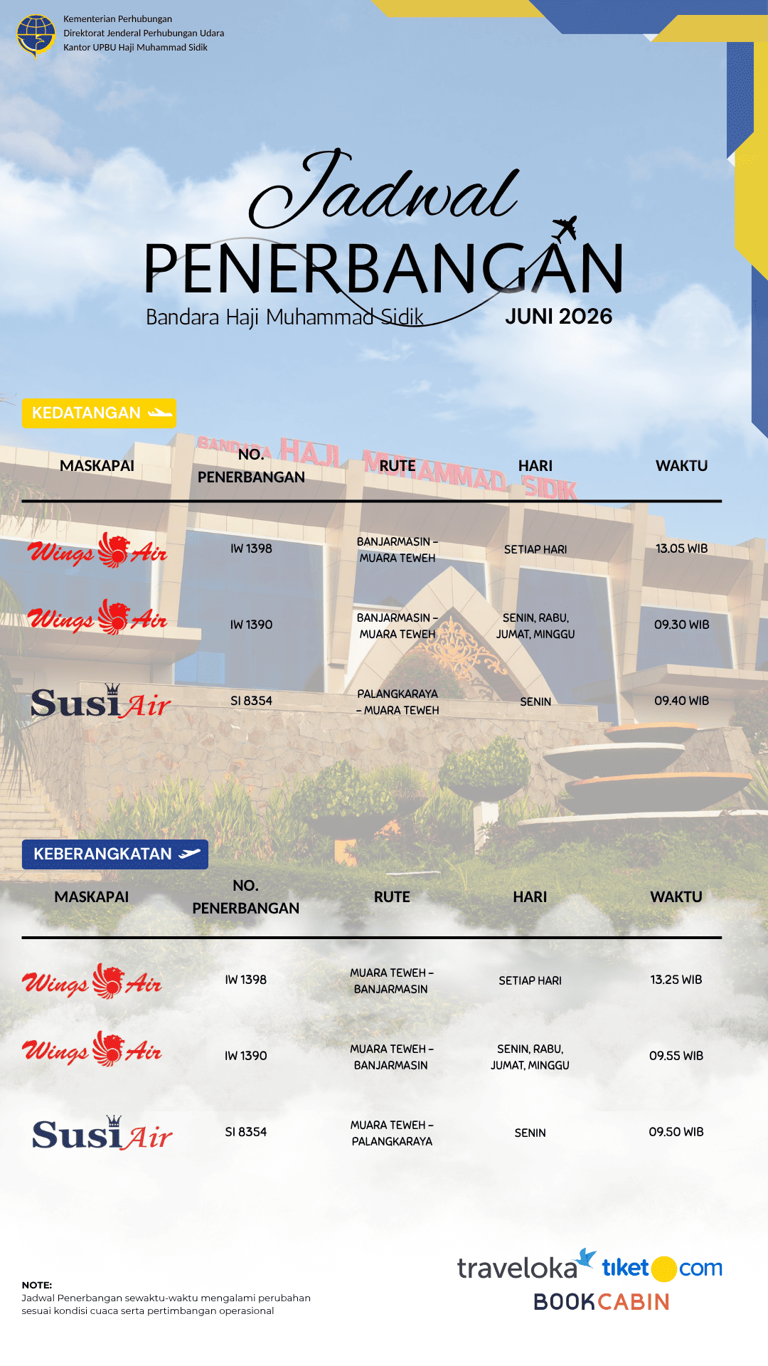 Jadwal Penerbangan JUNI