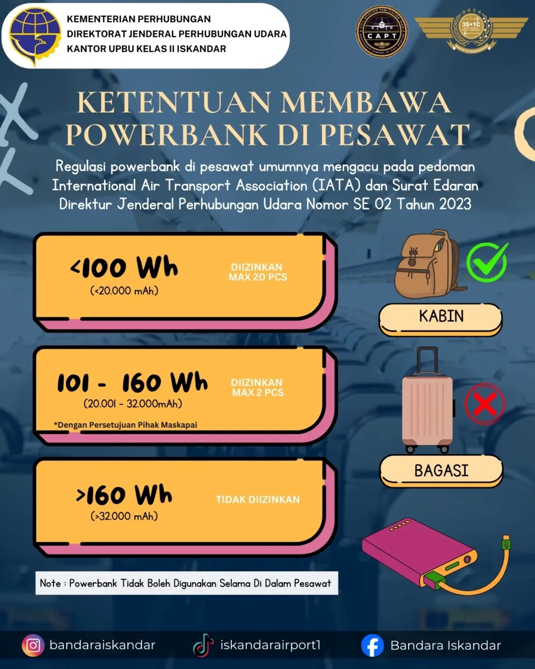 Ketentuan Membawa Power Bank Ke dalam Pesawat