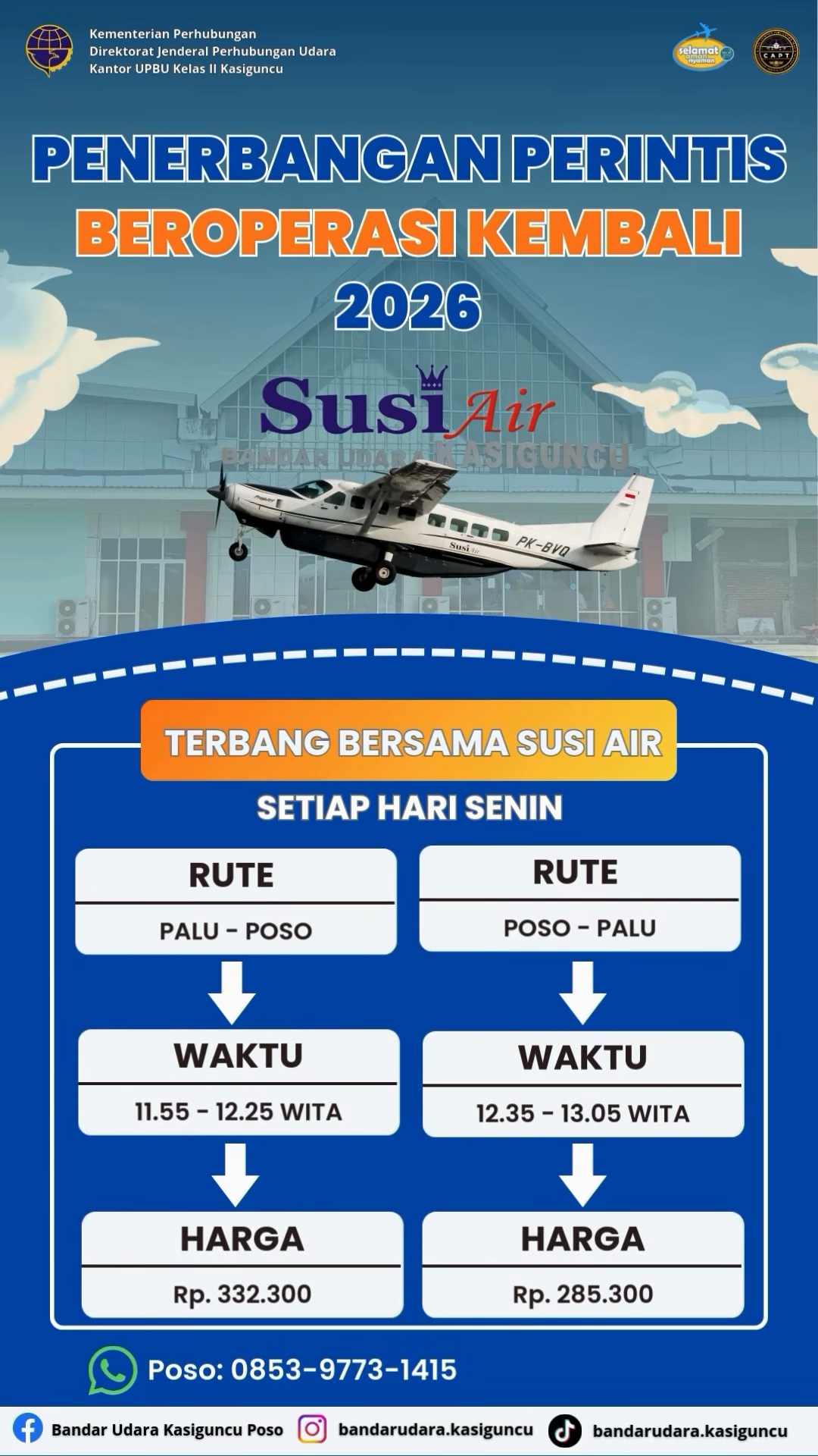 Penerbangan Perintis Susi Air Beroperasi Kembali