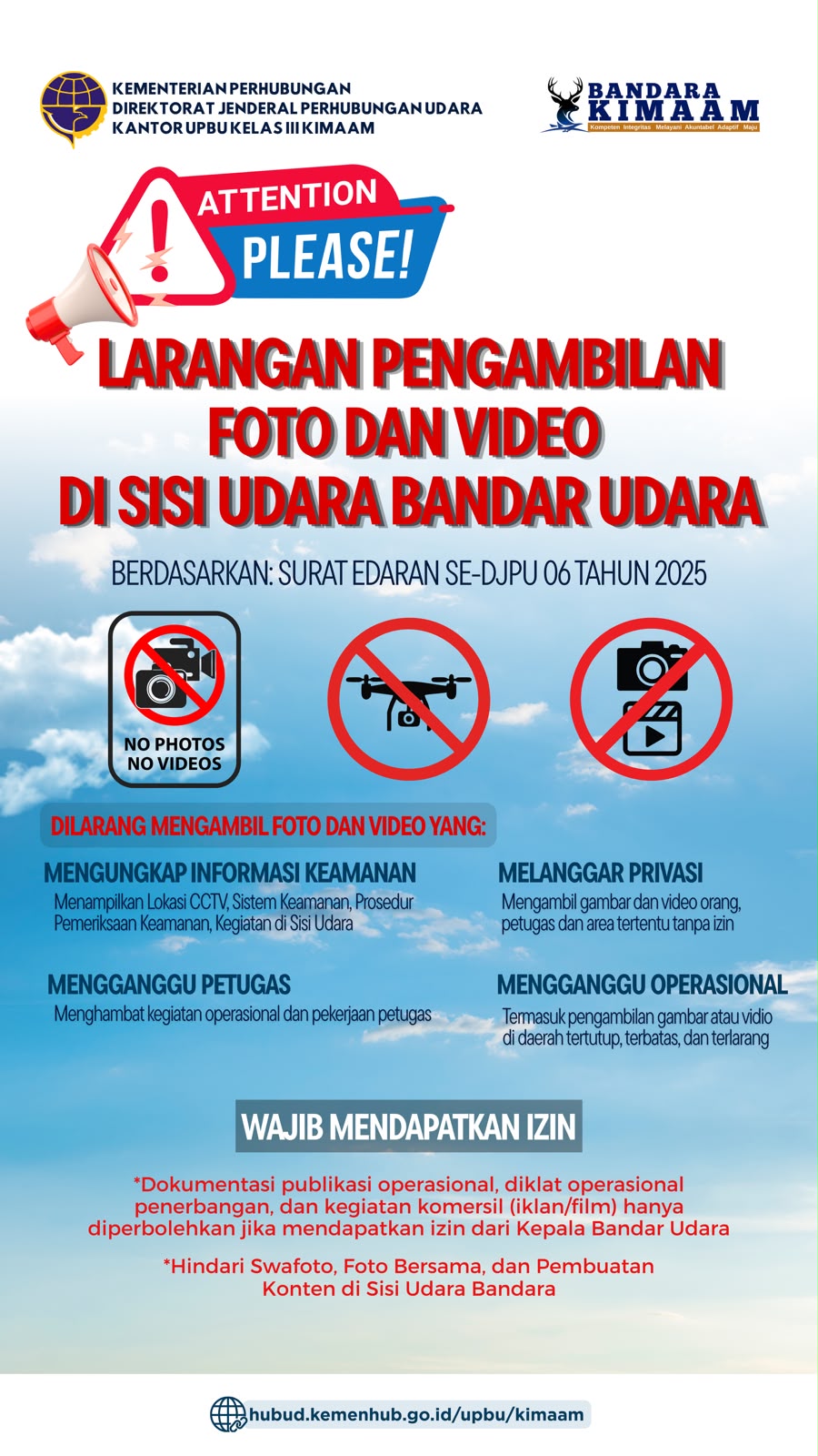 Larangan Mengambil Foto dan Video di Sisi Udara