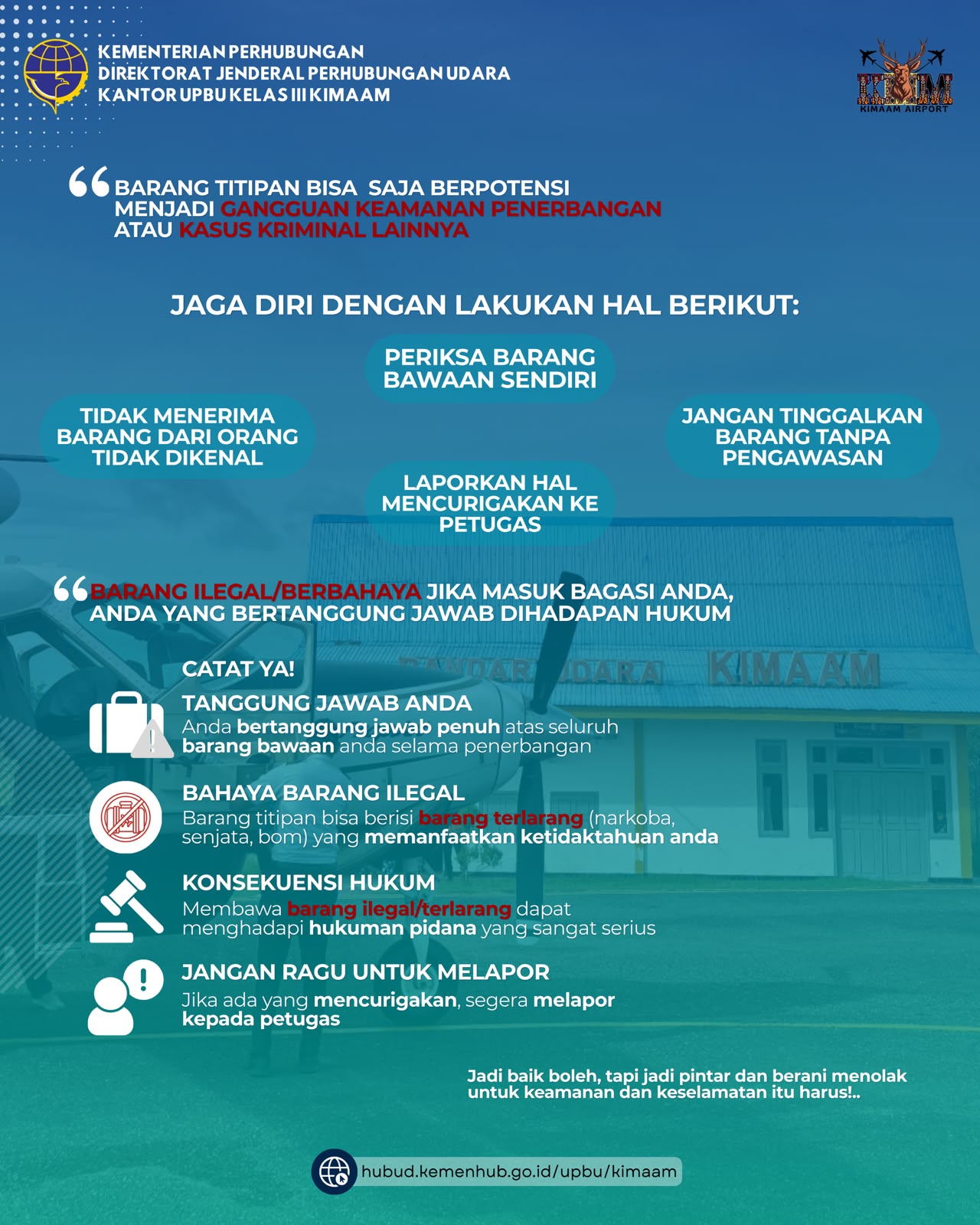 Imbauan untuk Menolak Barang Titipan dari Orang Tidak Dikenal saat Di Bandara